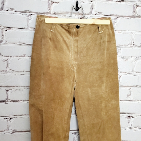 Vintage 1960s Suede Wide Leg Pants - Picture 3 of 9